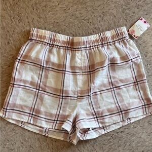 altard state pink plaid pajama shorts